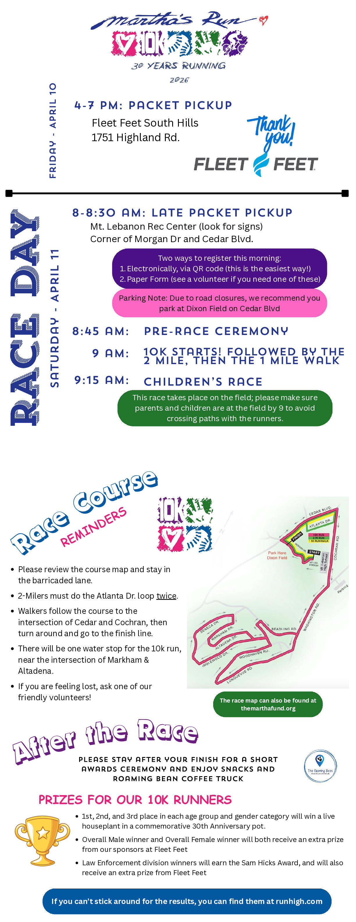 Martha's Run race day flyer