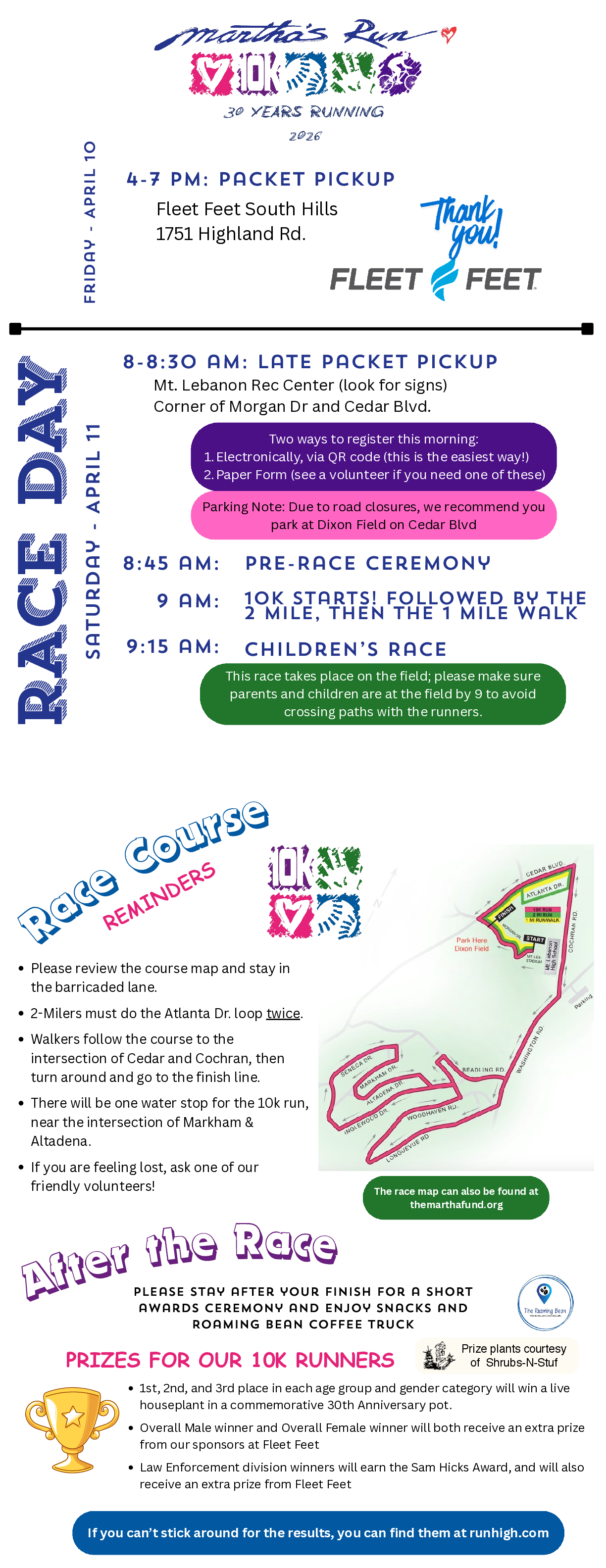 Martha's Run race day flyer